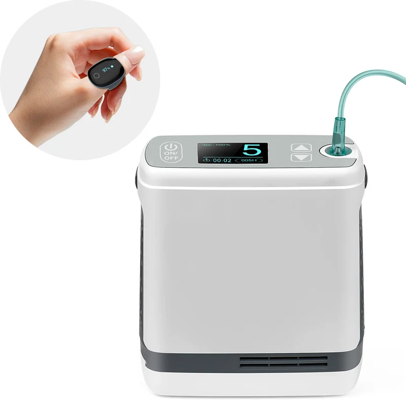 O2モニター付きポータブル酸素濃縮器