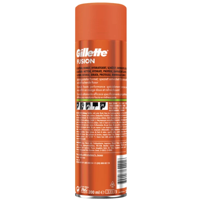Gillette Fusion5 Sensitive Rasiergel mit Mandelöl, dermatologisch getestet