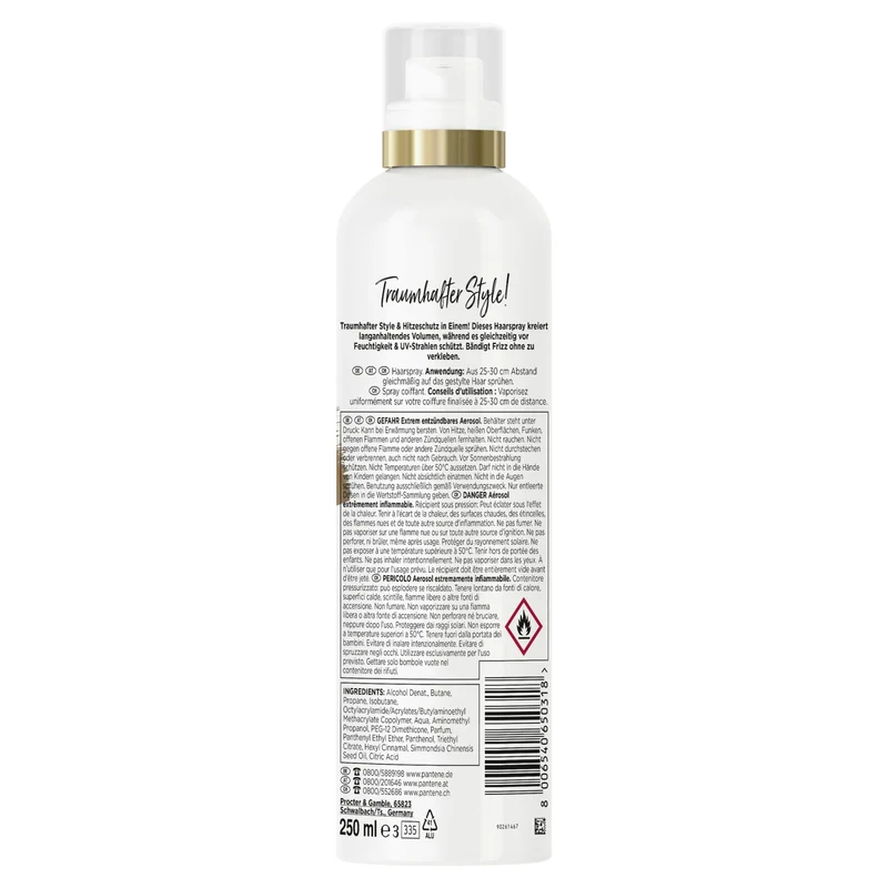 PANTENE PRO-V Perfect Volume Haarspray, Haltegrad 5, mit Jojobaöl – ohne Sulfat