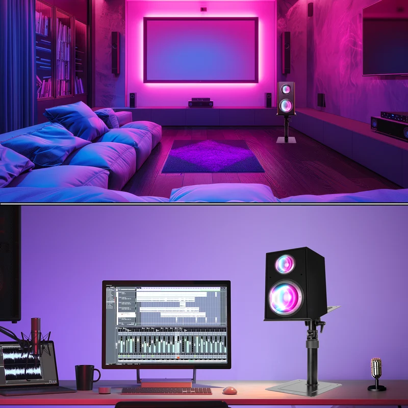 Duronic Speaker Stands SPS20 Height/Tilt Adjustable Desk Mount Speaker Risers, Monitor Speaker Mounts for Bookshelf Speakers, Home Entertainment, Music Presentations, Gaming