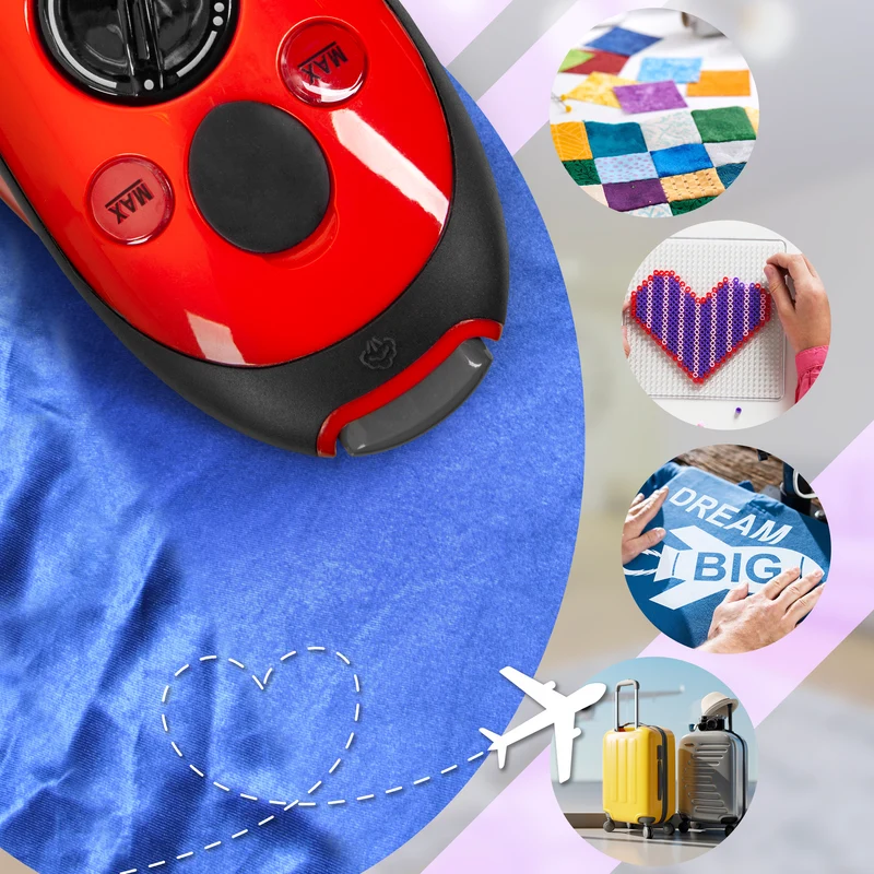 Duronic Travel Iron SI2 RD 375W Mini Irons with Variable Temperature Portable 50ml Red Steam Iron For Holiday Quilting Crafts Compact Design for Travelling
