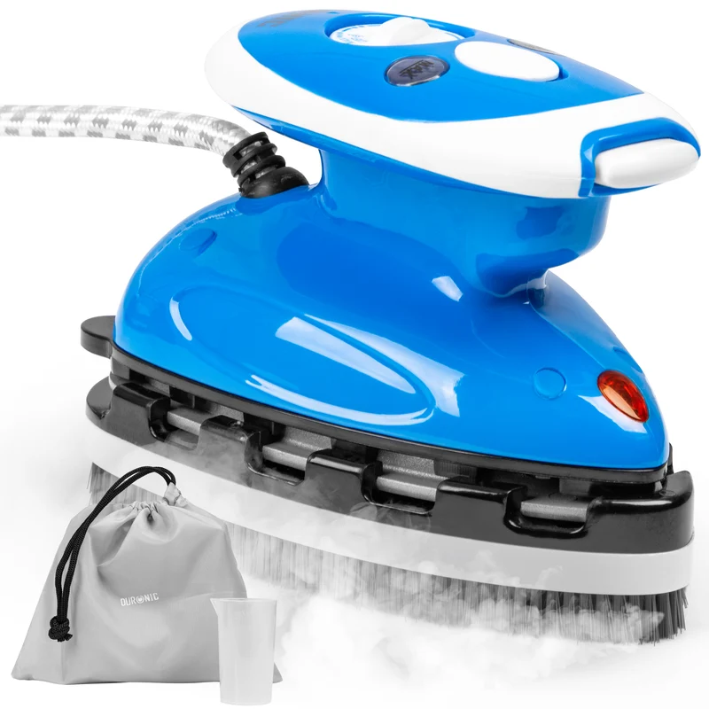Duronic Travel Iron SI2 BE 375W Mini Irons with Variable Temperature Portable 50ml Blue Steam Iron For Holiday Quilting Crafts Compact Design for Travelling