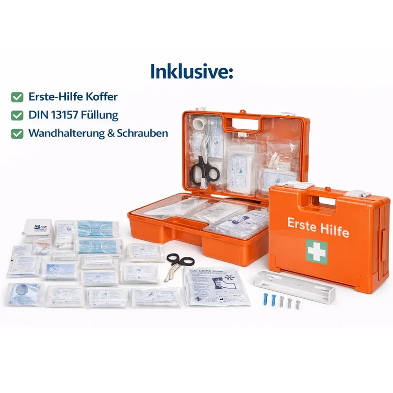 FAP Erste-Hilfe-Koffer SMALL, mit Wandhalterung, orange