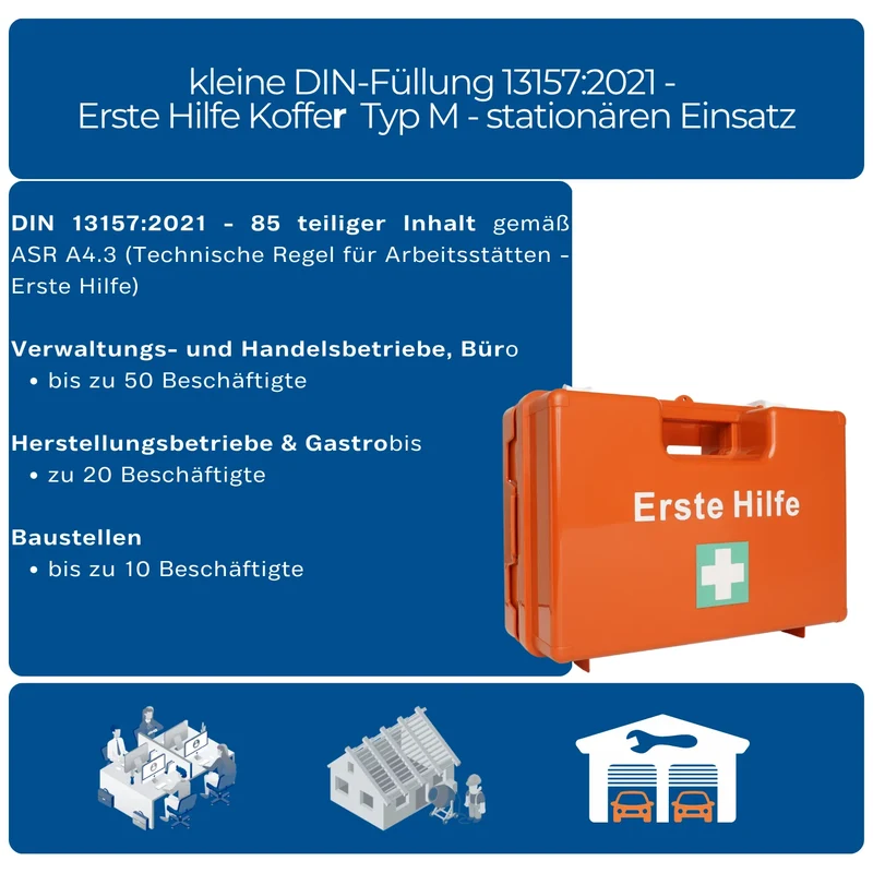 FAP Erste-Hilfe-Koffer MEDIUM, mit Wandhalterung, orange