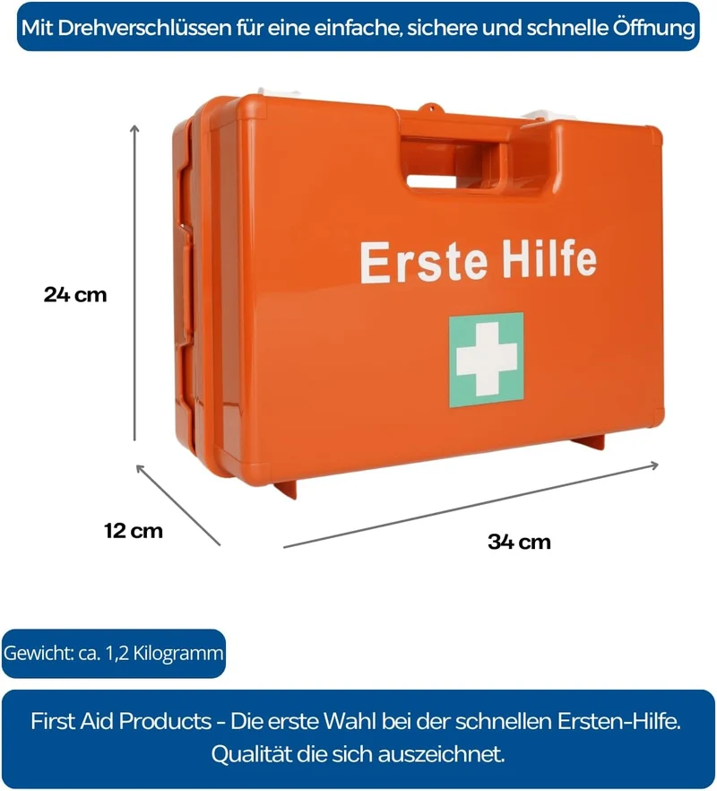 FAP Erste-Hilfe-Koffer MEDIUM, mit Wandhalterung, orange