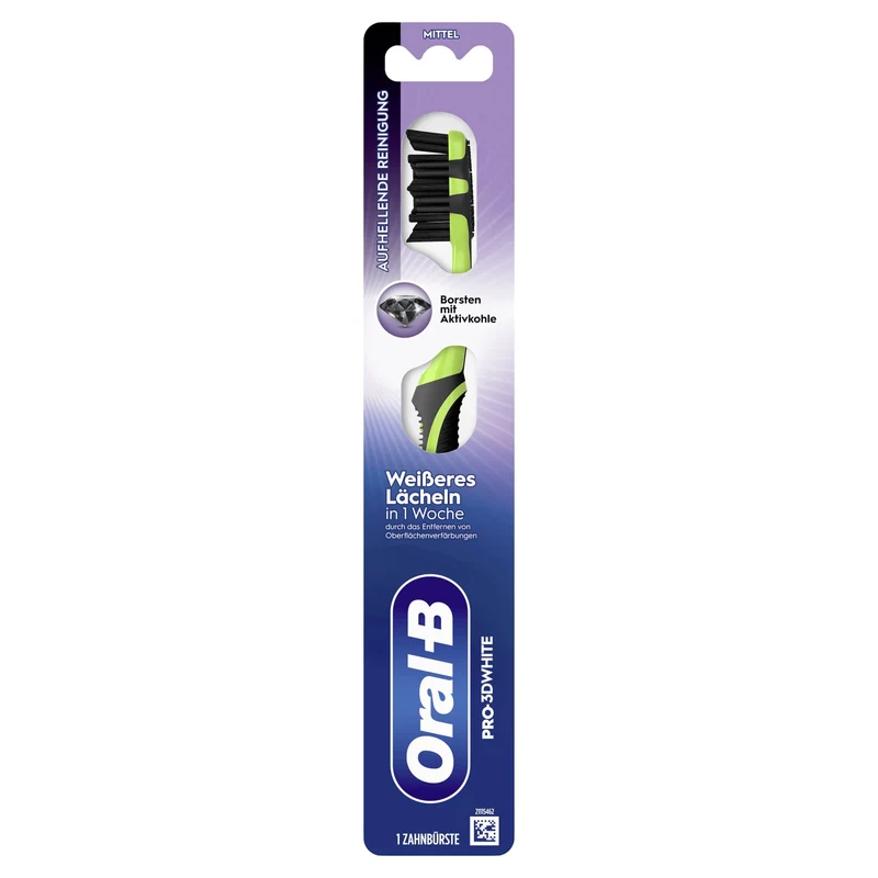 Oral-B Pro-3DWhite Zahnbürste 40 Medium mit Aktivkohle-Borsten