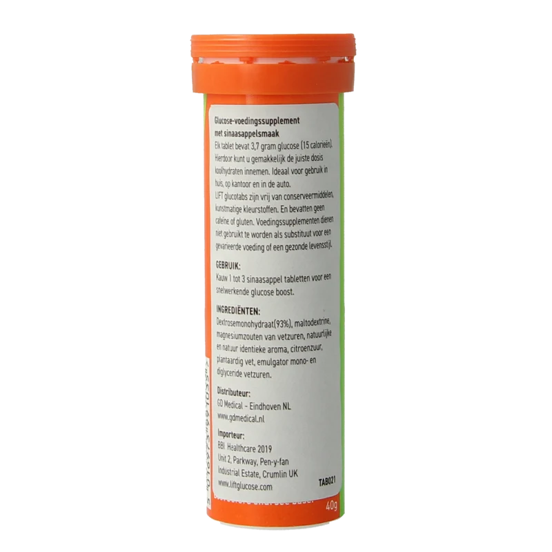 Lift LIFT GlucoTabs orange buisje 10.00 Tabletten