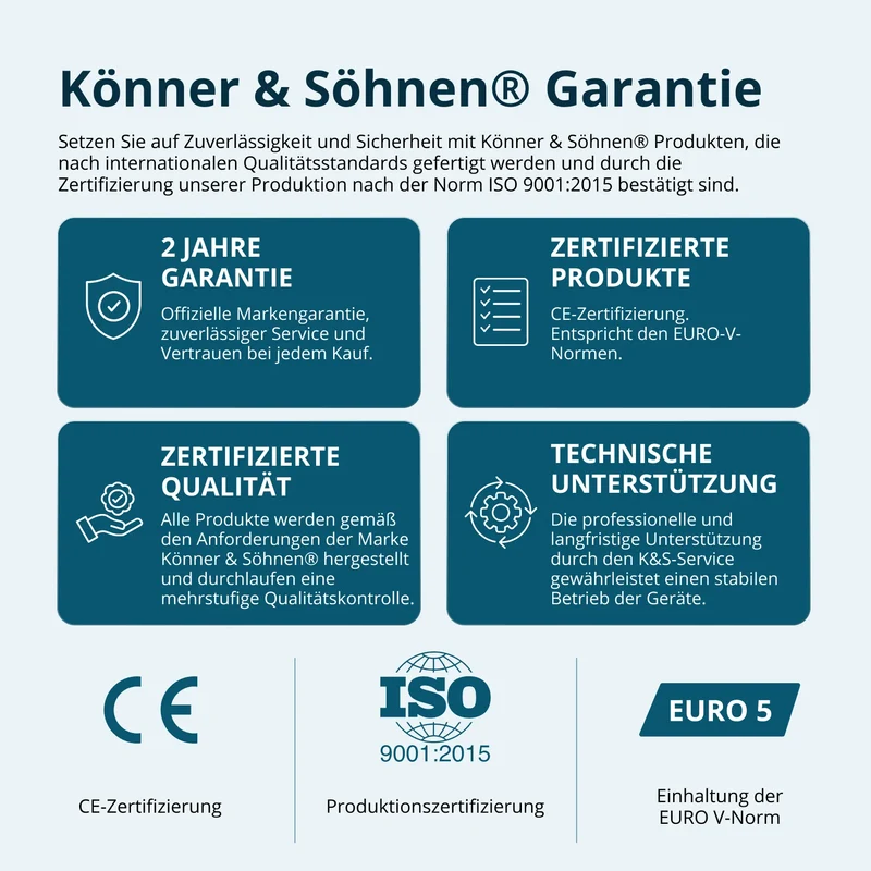 "Könner & Söhnen" Inverter-Generator KS 3300i - 3kW Nennleistung - Benzinmotor - 230V