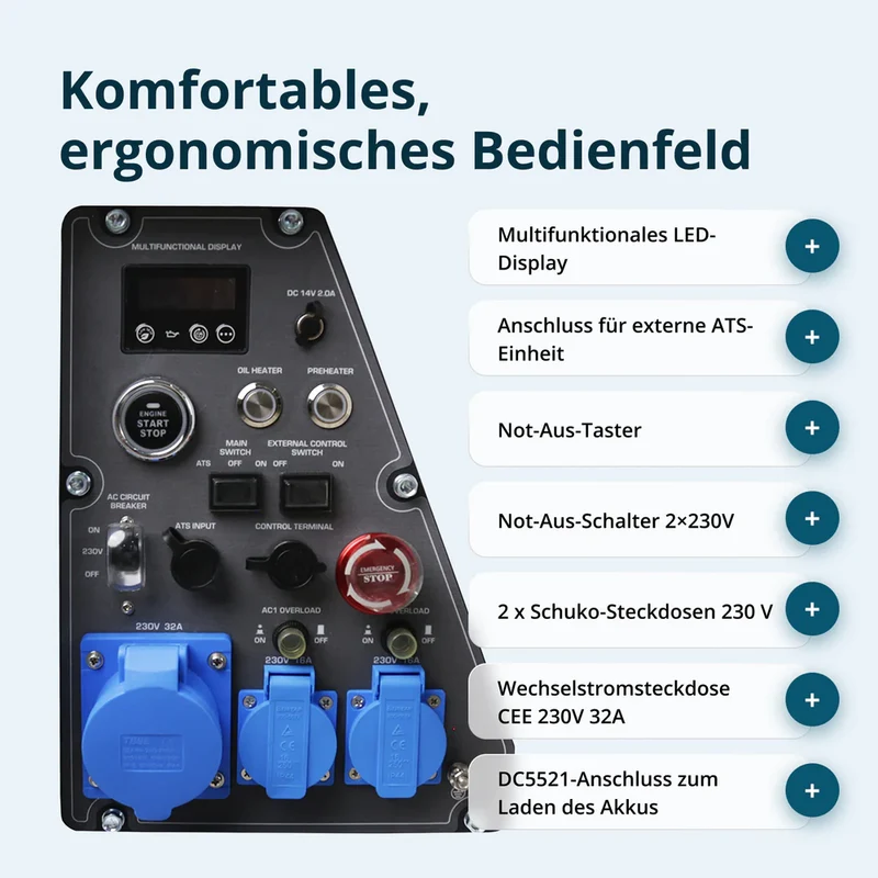"Könner & Söhnen" Diesel Inverter Generator in Soundproof Casing KS 6500iDE S ATSR - 6kVA Nennleistung - Dieselmotor - 230V