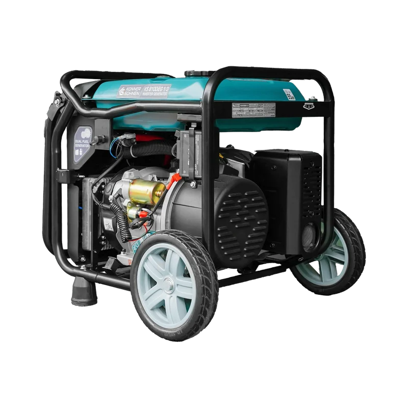 "Könner & Söhnen" Inverter-Generator KS 8100iEG 1/3 - 8kW Nennleistung (230/400V ohne Umschaltverluste abrufbar) - Benzin-/Gasmotor