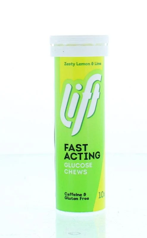 Lift LIFT GlucoTabs lemon/lime buisje 10.00 Tabletten