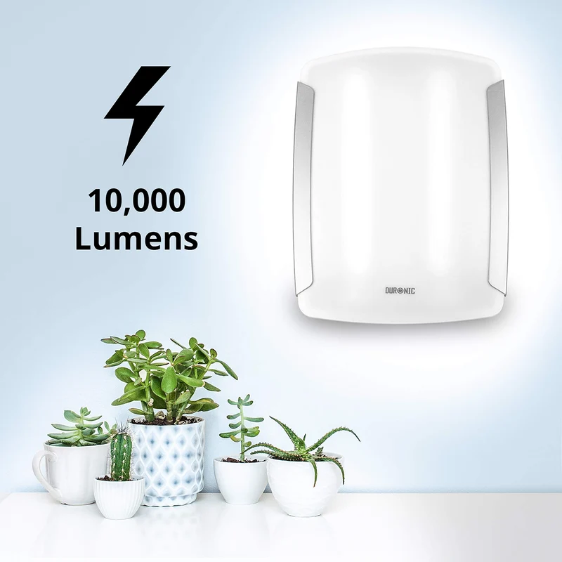 Duronic SADV1 Sad Light Therapy Lamp Box, Portable Daylight S A D Lightbox Sun Lamps, Natural Relief Sunlight Bulb Sad Lights, for S.A.D - Seasonal Affective Disorder Winter Depression - 10000 Lumens