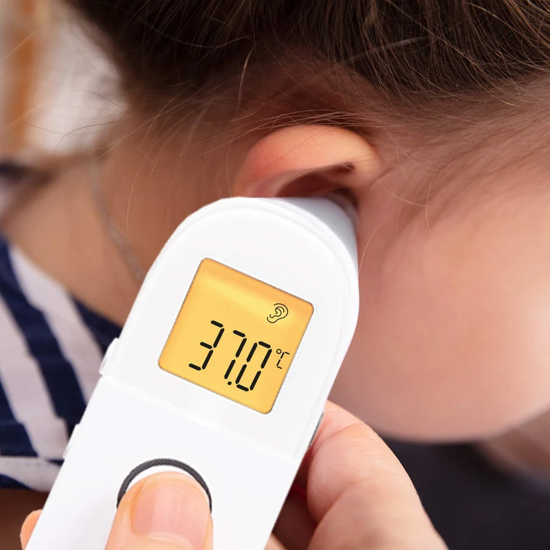 Duronic IRT3W Ear and Forehead 3 in 1 Thermometer | Non-Contact Digital Infrared Medical Thermometer for Baby/Child/Adult & Objects | Easy Operation | Instant Accurate Results | Grey Pouch Included