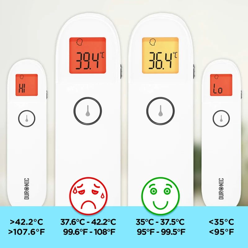 Duronic IRT3W Ear and Forehead 3 in 1 Thermometer | Non-Contact Digital Infrared Medical Thermometer for Baby/Child/Adult & Objects | Easy Operation | Instant Accurate Results | Grey Pouch Included