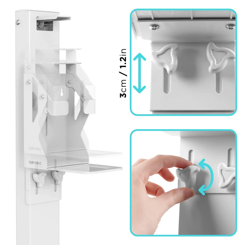 Duronic Hand Gel Floor Standing Dispenser STF-S1L | Freestanding Sanitiser Holder with Drip Tray | Holds Duronic S1000ML 1 Litre Pump Bottle | Stand Has Secure Locking Feature to Prevent Theft