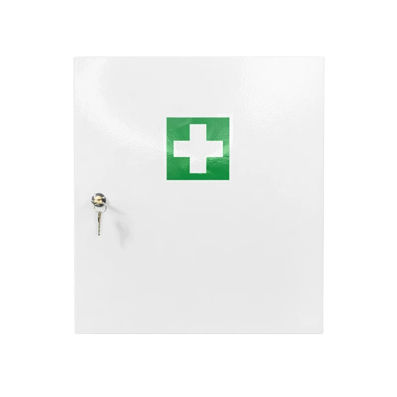 FAP Verbandschrank D, Metall, staubgeschützt mit Dichtung, abschließbar, Weiß, 48,5 × 40 × 15 cm
