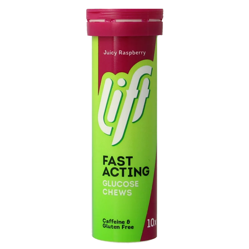 Lift LIFT GlucoTabs raspberry/framboos buisje 10.00 Tabletten