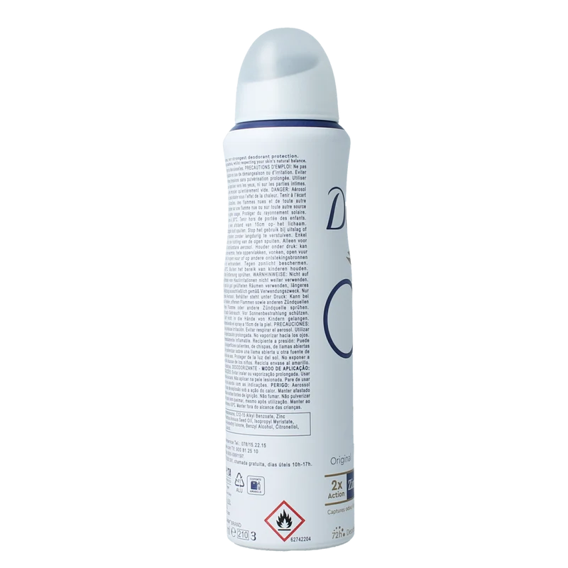 Dove Deodorant spray original 0% 150.00 Milliliter
