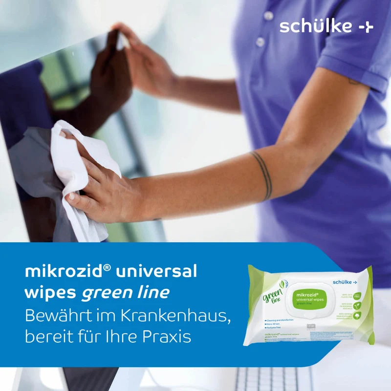 Schülke mikrozid universal Desinfektionstücher greenline maxi