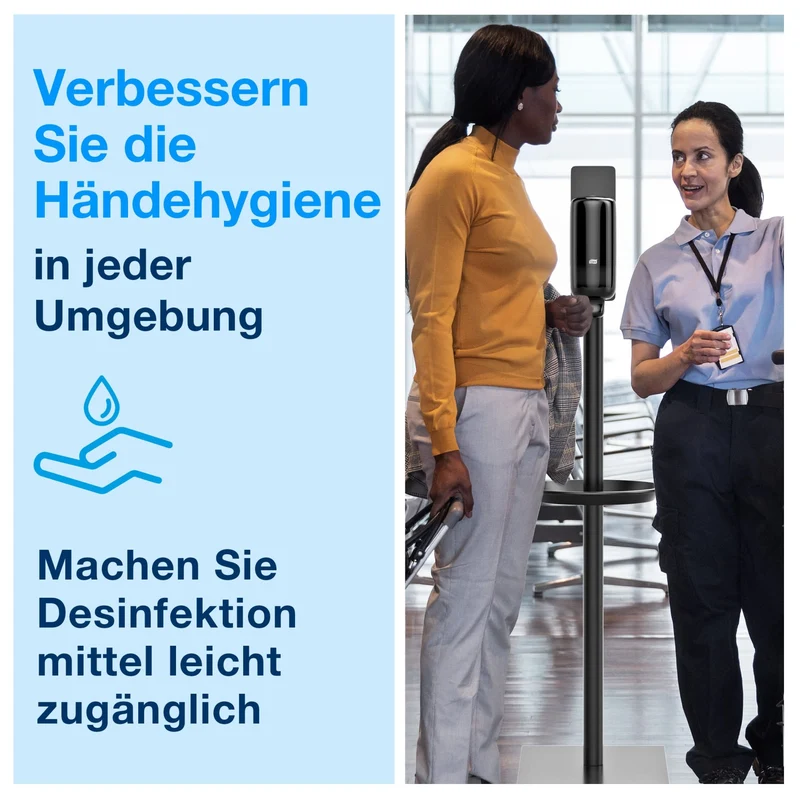 Tork Desinfektionssäule für Händedesinfektion, freistehend, schwarz, S1
