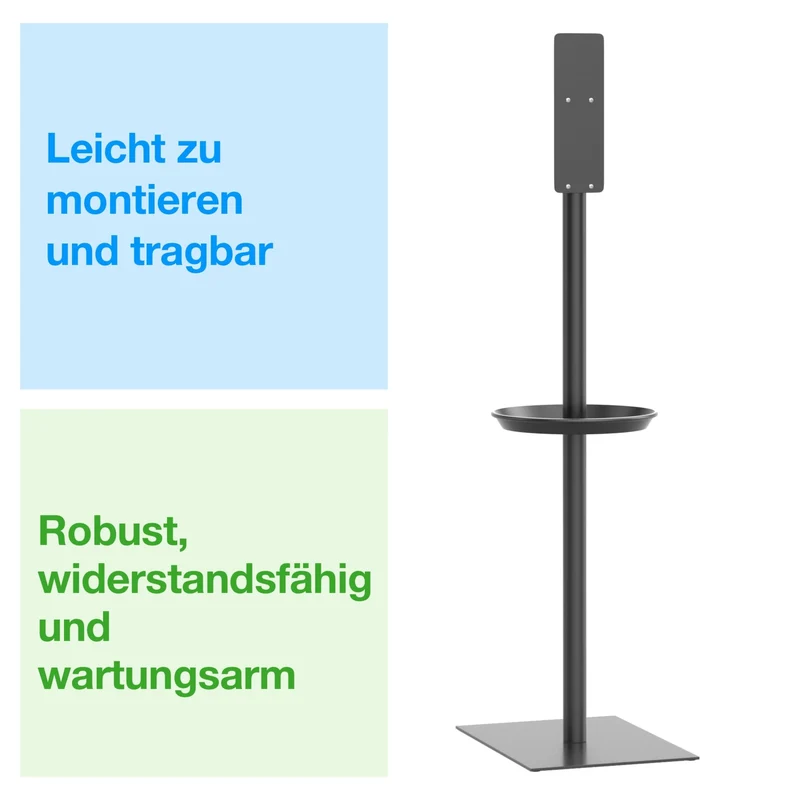 Tork Desinfektionssäule für Händedesinfektion, freistehend, schwarz, S1