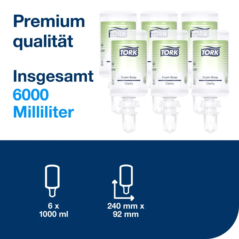 Tork Schaumseife S4, parfümfrei – 99 % natürliche Inhaltsstoffe