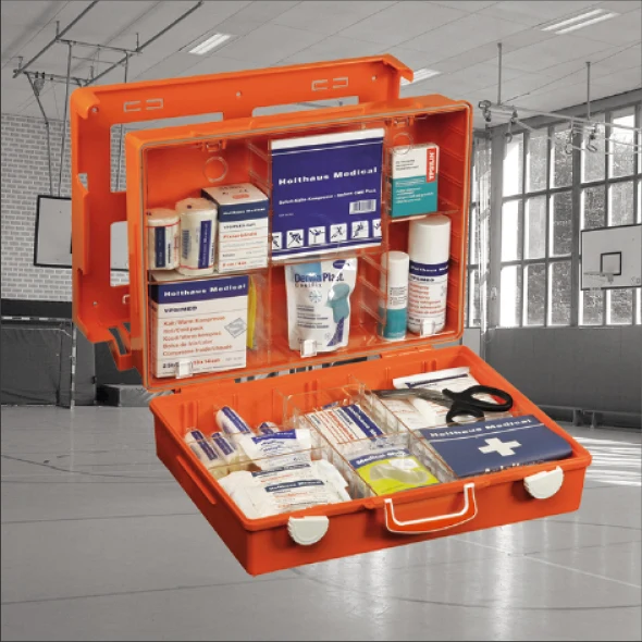 Holthaus Medical Sanitätskoffer Sport, orange, gefüllt