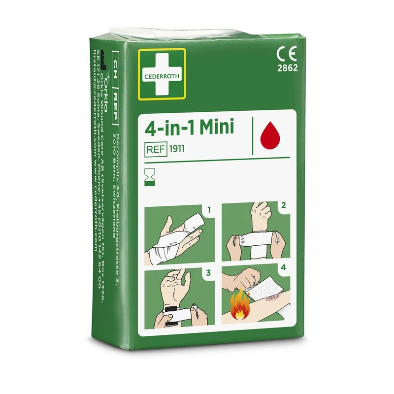 Cederroth 4-in-1 mini Blutstiller Wundverband-Set für Finger und Zehen