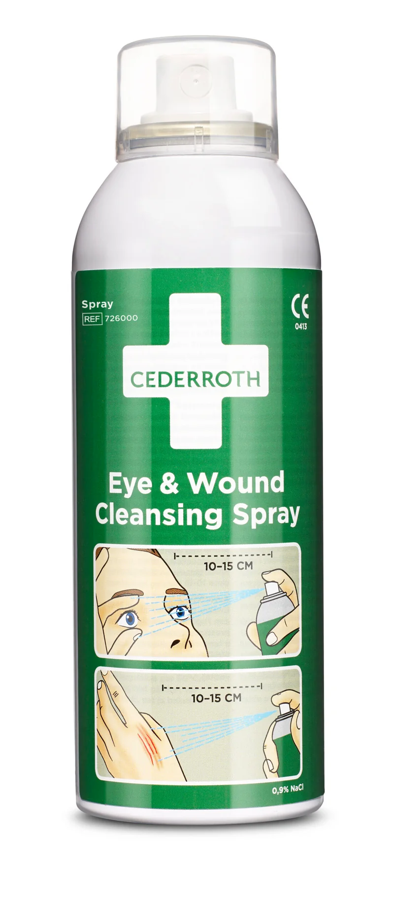 Cederroth Augen- und Wundspülung Spray, mehrfach verwendbar und steril