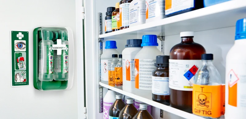 Cederroth Augendusche Wandhalter Eye-Wash-Cabinet mit Anleitungstafel