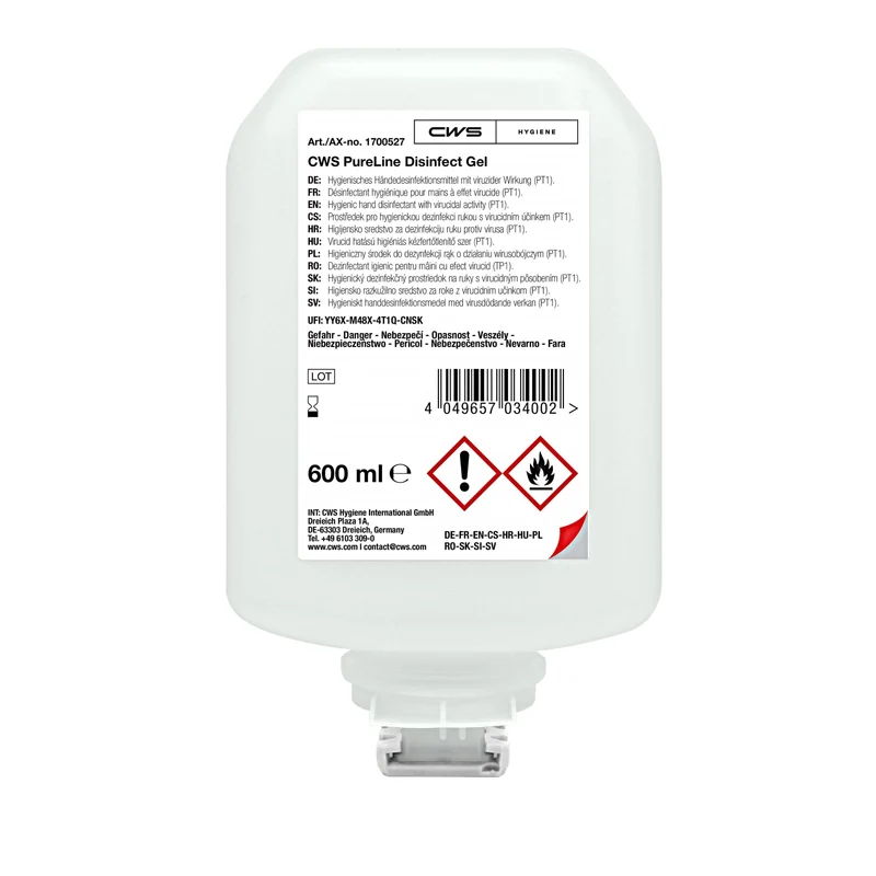 CWS PureLine Desinfektionsgel, bakterizid, levurozid, gegen alle Viren wirksam