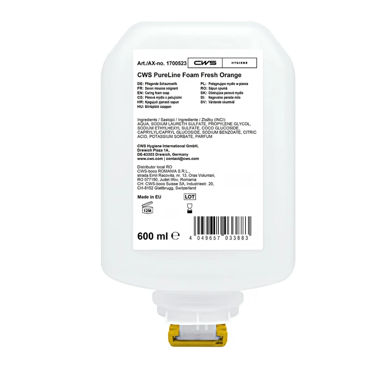 CWS PureLine Schaumseife, pH-hautneutral, dermatologisch getestet, frei von Erdöl