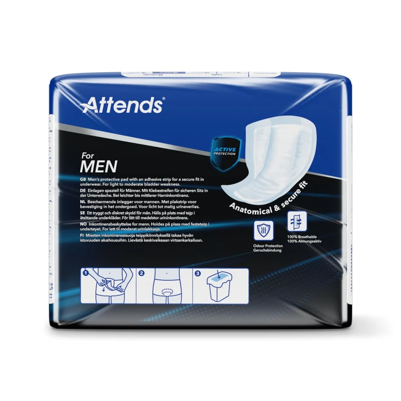 Attends for men Inkontinenzeinlagen – speziell für Männer, latexfrei, atmungsaktiv