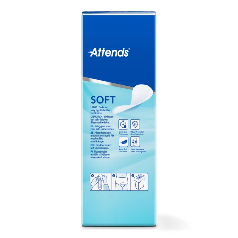 Attends SOFT Inkontinenzeinlagen – anatomisch geformt, seidenweiche Oberfläche, atmungsaktiv