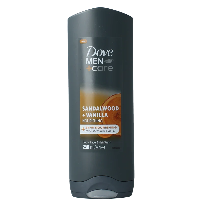 Dove Showergel men sandalwood & vanilla 250.00 Milliliter