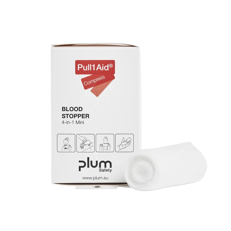 Plum Pull1Aid Blood Stopper 4-in-1 Mini Wundverband steril, 7,5 x 12 cm – für Finger, Hand und Zehen
