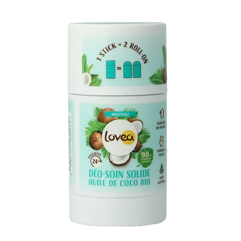 Lovea Solid deo care coconut oil organic 50.00 Gram
