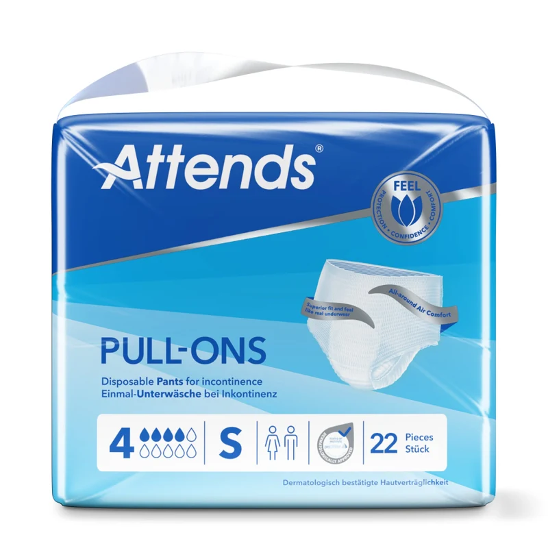 Attends Pull-Ons 4 Inkontinenzhosen, weich – mit Nässeindikator, für leichte bis mittlere Inkontinenz