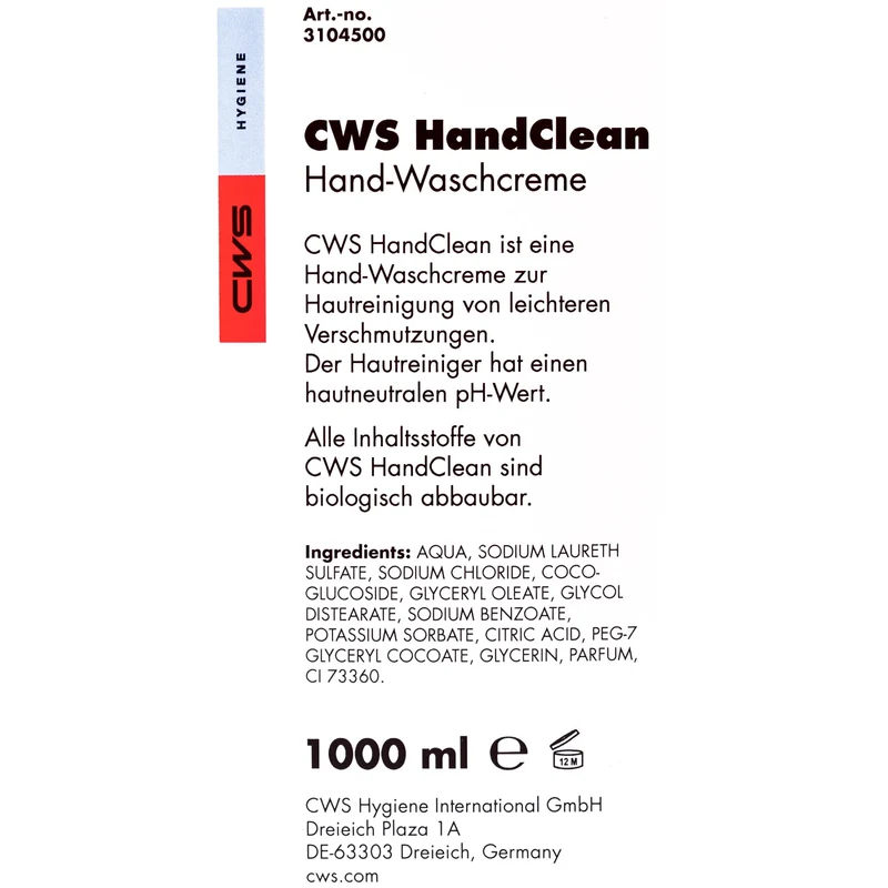 CWS HandClean Seifencreme, seifenfrei, pH-neutral, für CWS Universalspender