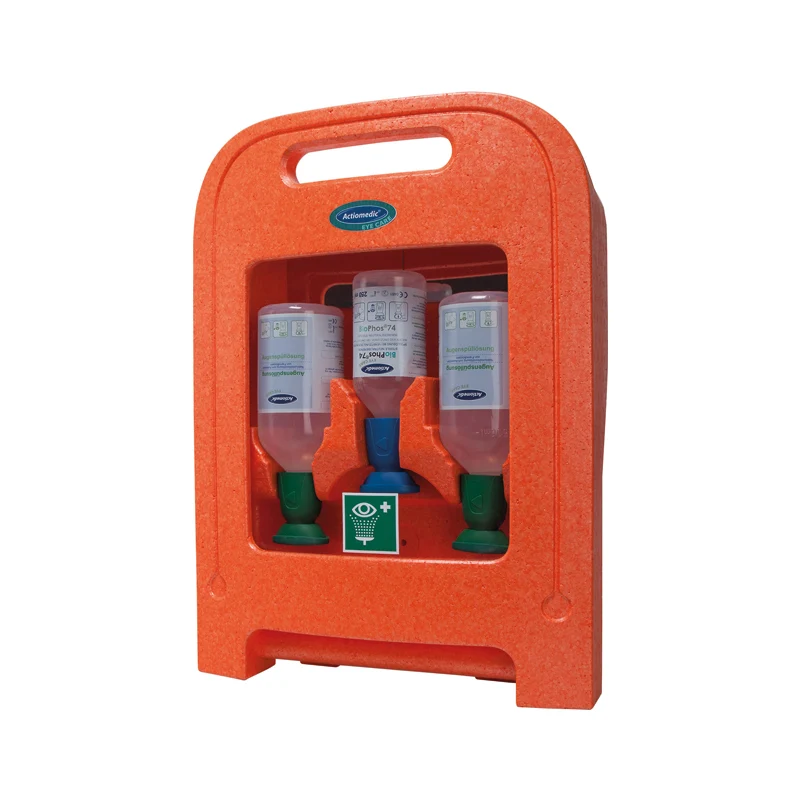 Actiomedic EYE CARE Medi2Protect I Augenspülstation – mit Sichtfenster und Wandhalterung