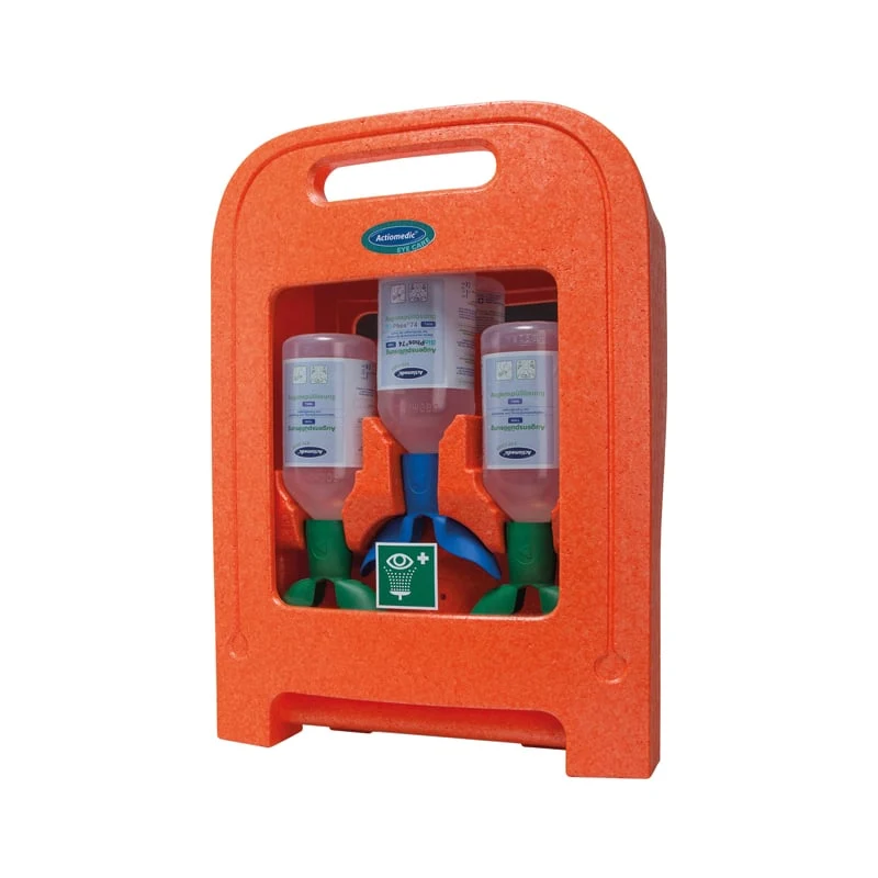 Actiomedic EYE CARE Medi2Protect TWIN I Augenspülstation – mit Sichtfenster und Wandhalterung