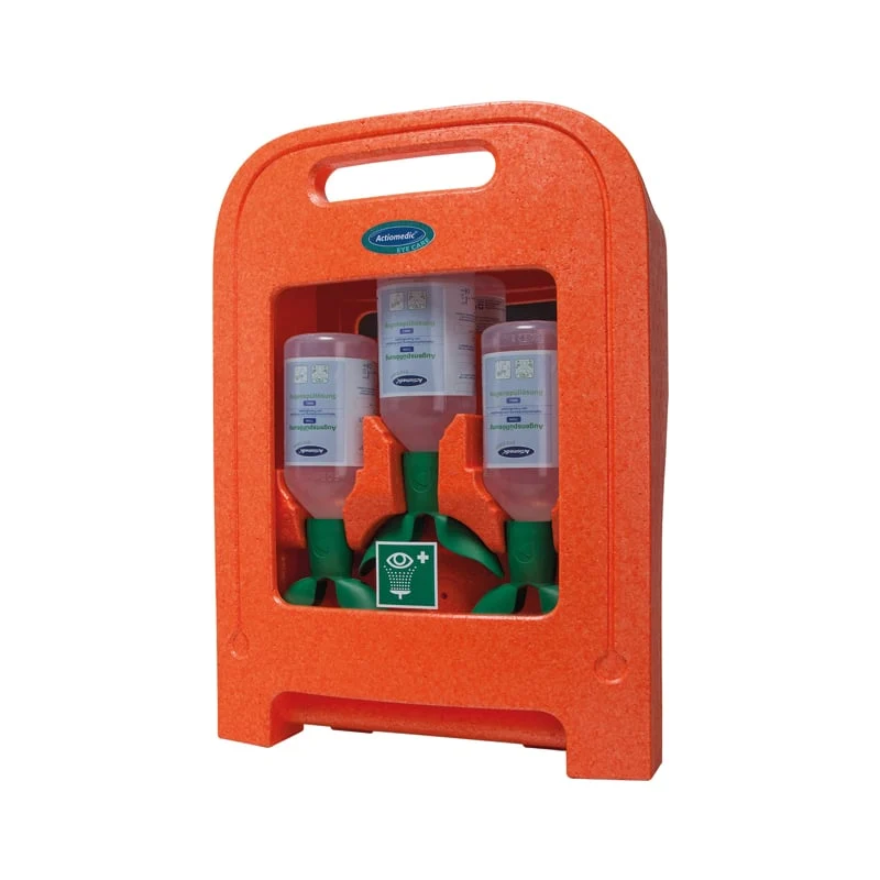 Actiomedic EYE CARE Medi2Protect TWIN II Augenspülstation – mit Sichtfenster und Wandhalterung