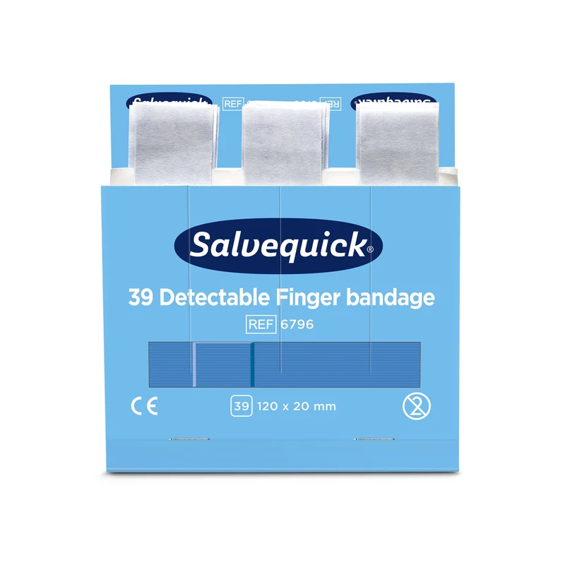 Cederroth Salvequick Blue Detectable Fingerverband, extra lang