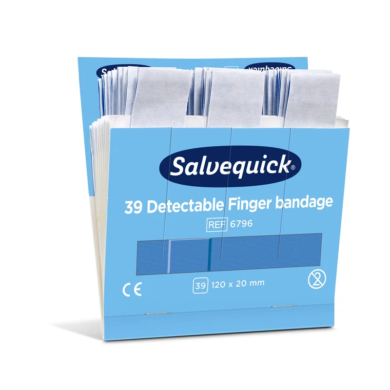 Cederroth Salvequick Blue Detectable Fingerverband, extra lang