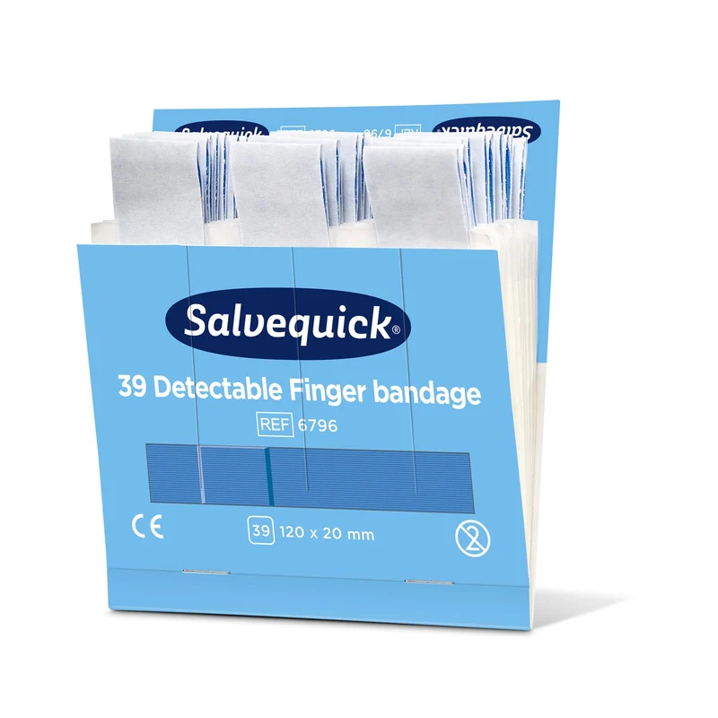 Cederroth Salvequick Blue Detectable Fingerverband, extra lang