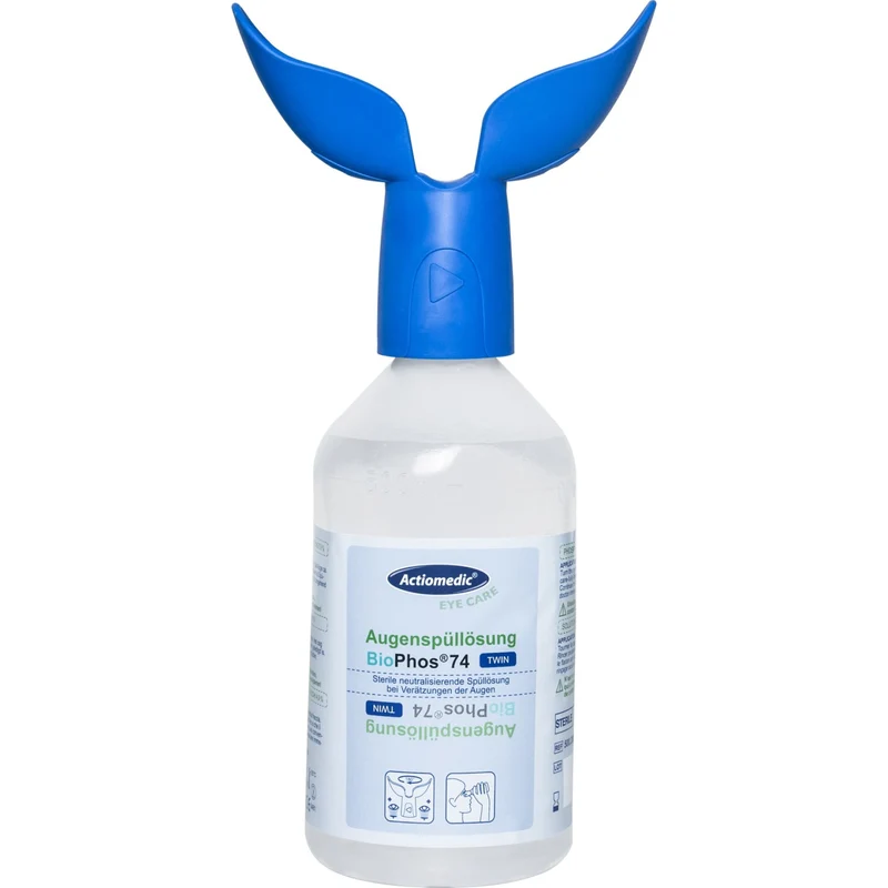Actiomedic EYE CARE TWIN Augenspülflasche, für beide Augen gleichzeitig – ergonomische Doppel-Augenschale