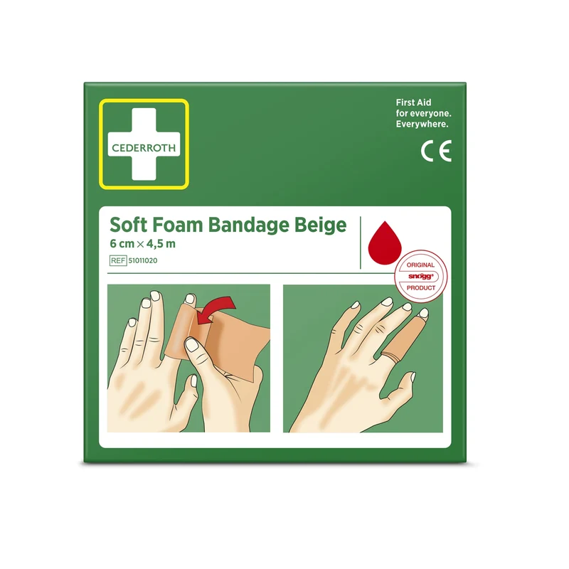 Cederroth Fingerverband Soft Foam, selbstklebend, 6 cm x 4,5 m