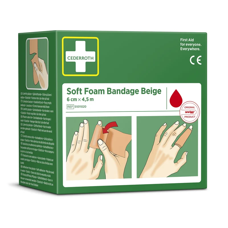 Cederroth Fingerverband Soft Foam, selbstklebend, 6 cm x 4,5 m