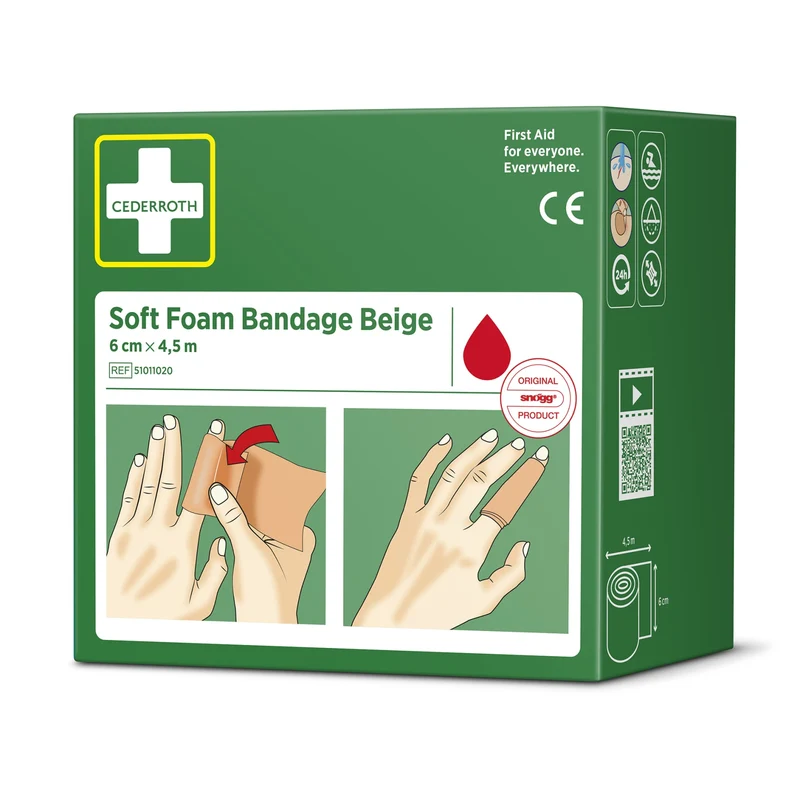 Cederroth Fingerverband Soft Foam, selbstklebend, 6 cm x 4,5 m