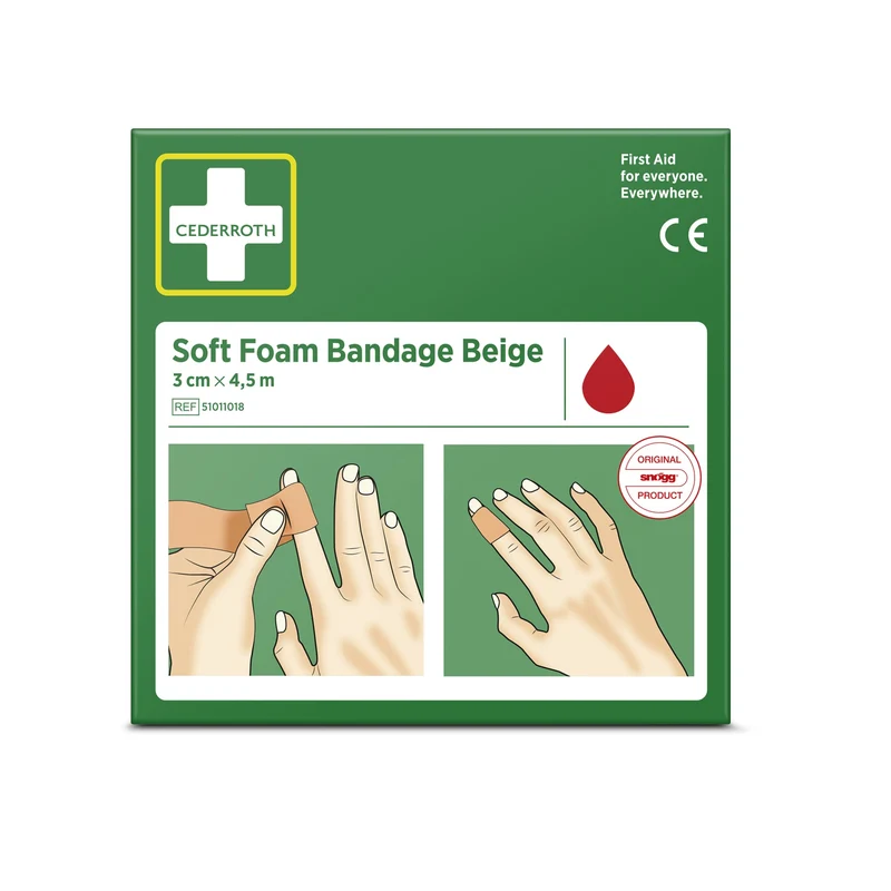 Cederroth Fingerverband Soft Foam, selbstklebend, 3 cm x 4,5 m